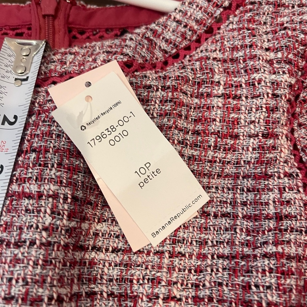 mwt banana republic Pink Tweed women’s Dress 10p - Picture 3 of 13